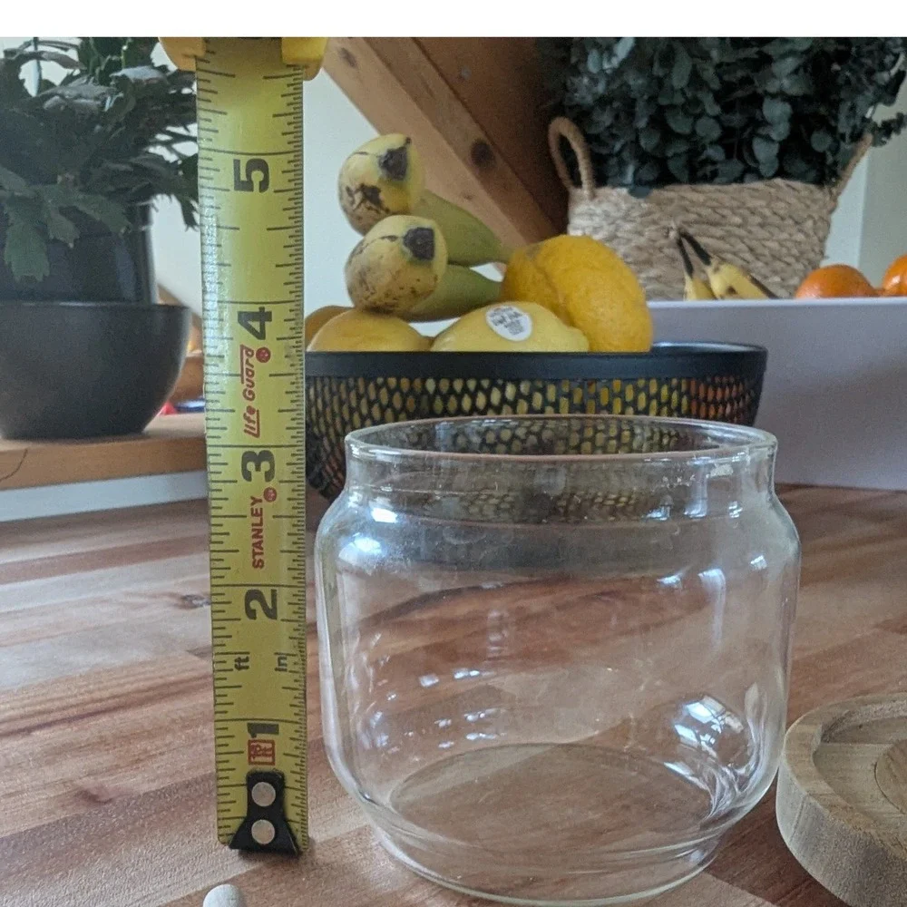 Glass Honey Jar with Wooden Lid and Dipper Farmhouse Kitchen‎ Storage
